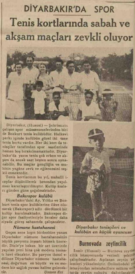 Diyarbakır'da 1930 Da Tenis Oynanırdı