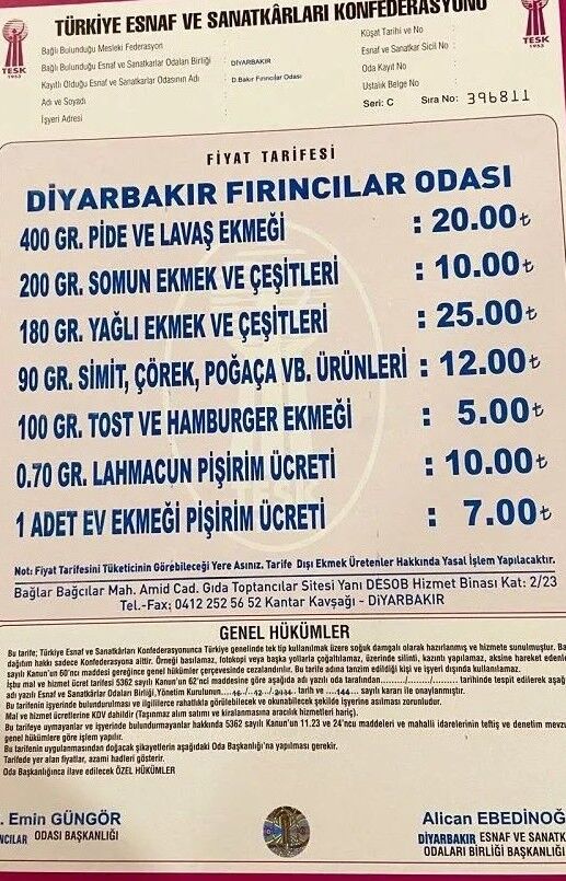 Diyarbakır'da bir yılda 3. kez zamlandı