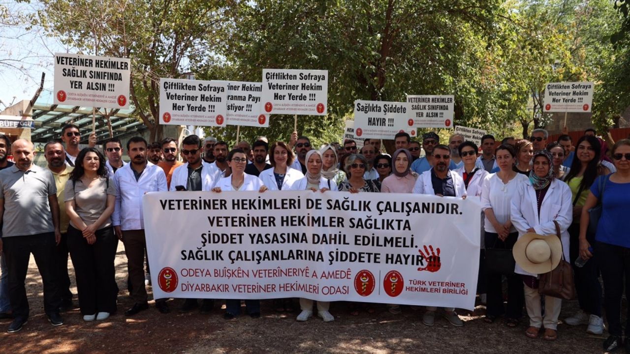 Diyarbakır'da veterinerler şiddet olaylarına tepki amacıyla iş bıraktı
