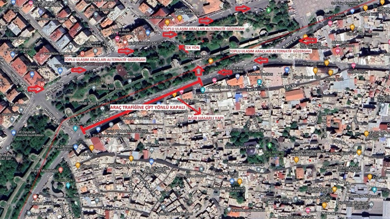 Diyarbakır’da yıkım: İnönü Bulvarı 5 gün trafiğe kapatılacak