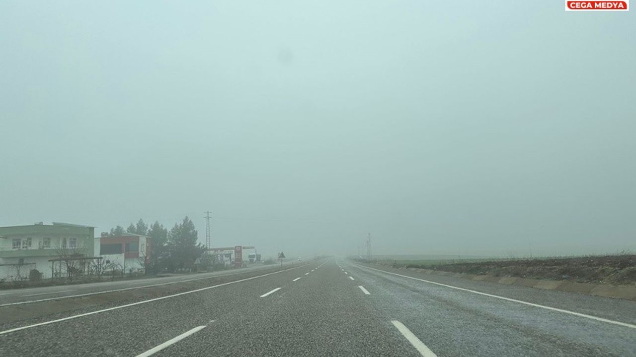 Şanlıurfa - Adıyaman kara yolunda sis