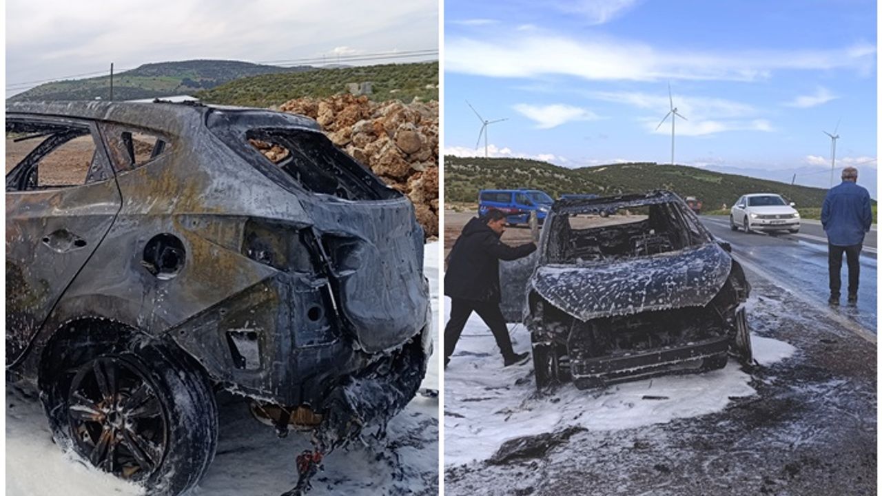 Seyir halindeki otomobil yandı