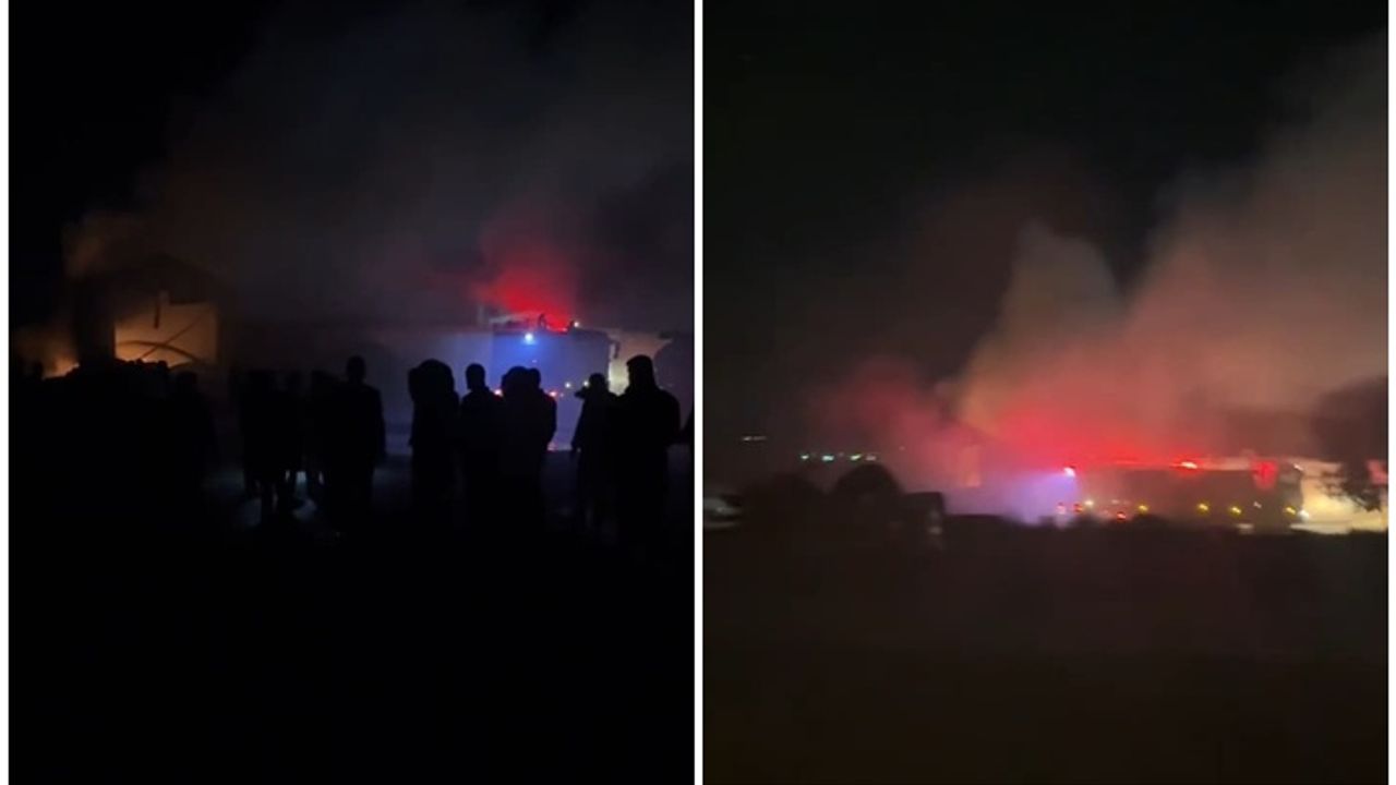 Lastik deposunda yangın