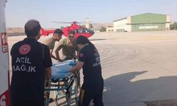 Ambulans helikopterle hastaneye ulaştırıldı