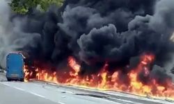 Bomba gibi patlayıp alev topuna döndü