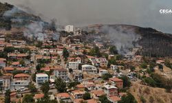 İzmir’deki orman yangınında bazı evler kül oldu