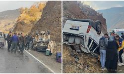 Hakkari Çukurca’da takla atan minibüste 11 yaralı