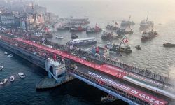 İstanbul Galata Köprüsünde Gazze yürüyüşü