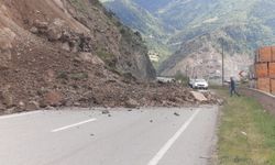 Gümüşhane’de heyelan: Yol ulaşıma kapandı