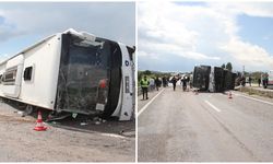 Konya'da otobüs devrildi: 13 yaralı