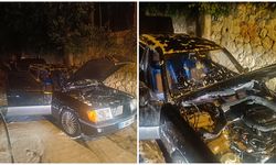 Seyir halinde alev alan otomobil yandı