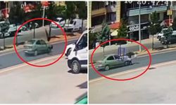 Diyarbakır'da otomobilin yayaya çarptığı kaza anı