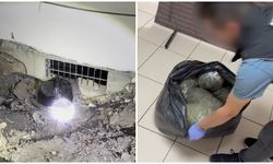 Polisten kaçarken 10 kilo maddeyi yola attı
