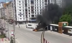 Ticari taksi alev topuna döndü