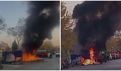 Hurda atıklar yandı