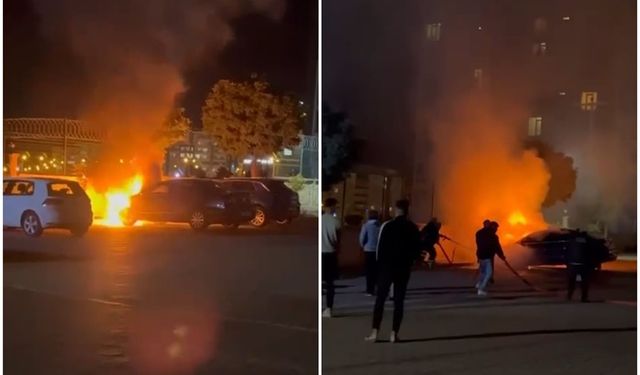 Diyarbakır’da park halindeki otomobil yandı