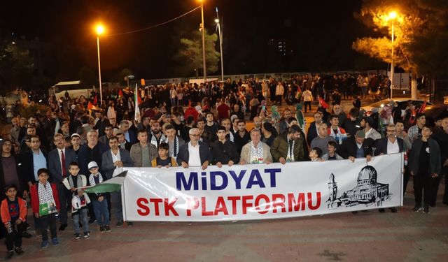 Mardin’de İsrail protesto edildi