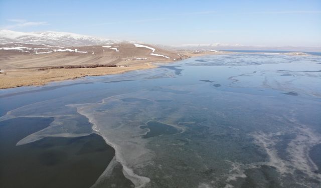 Çıldır Gölü buz kesti
