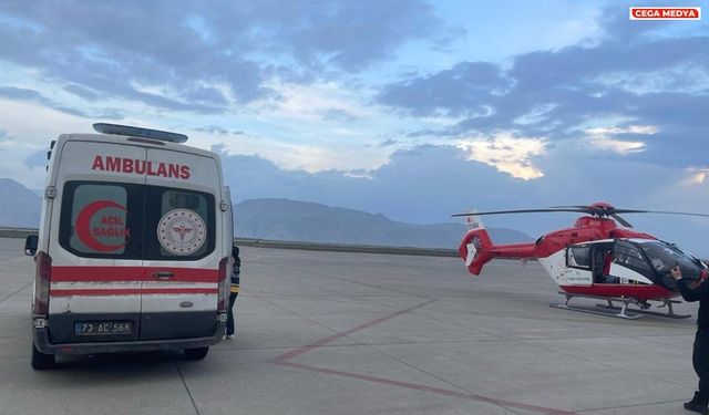 Ambulans helikopter 2,5 aylık bebek için uçtu
