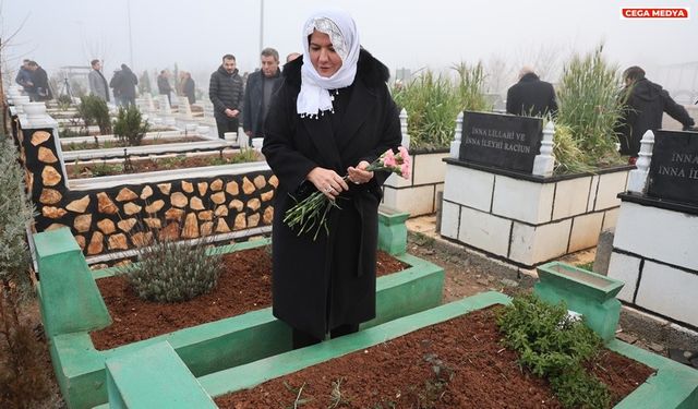 Diyarbakır'da depremde hayatını kaybedenlerin mezarlarına ziyaret