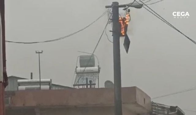 Mardin'de yangın:  Elektrik sayaçlarının otomasyon panosu alev aldı