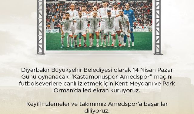 Diyarbakır Büyükşehir Amedspor maçı için led ekran kuruyor
