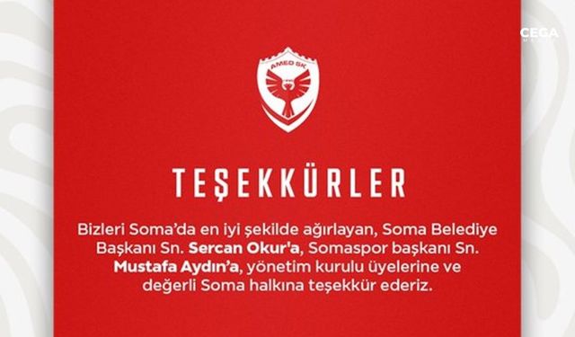 Amedspor’dan Soma’ya teşekkür mesajı