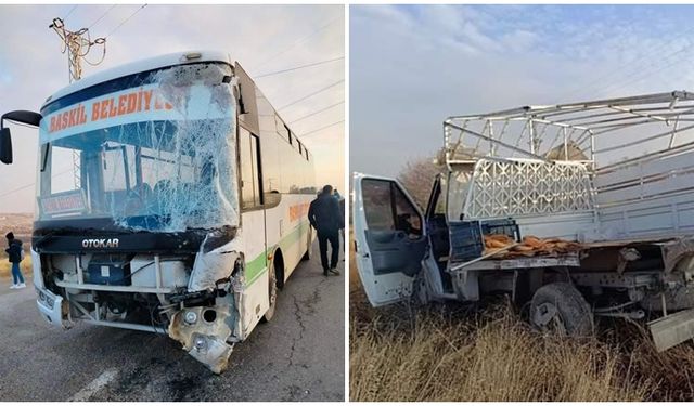 Otobüs ile kamyonet çarpıştı: 4 kişi yaralandı