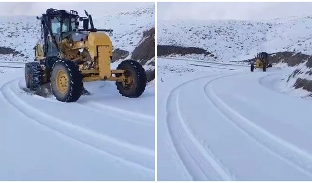 Kar yağdı, köy yolları kapandı