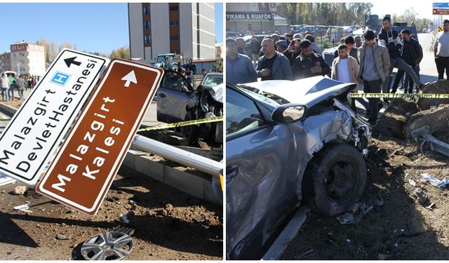 Muş Malazgirt'te kaza: 1 ölü, 1 yaralı