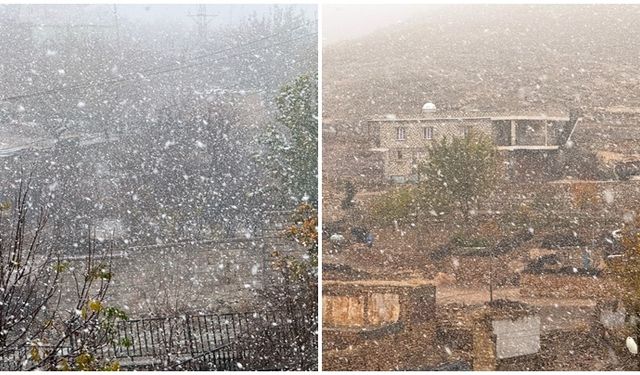 Mardin’e mevsimin ilk karı yağdı, etraf beyaza büründü