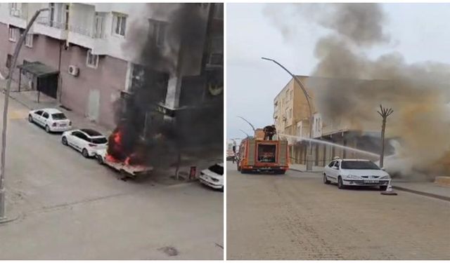 Diyarbakır Çınar’da araç alev topuna döndü