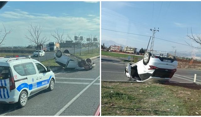 Adıyaman’da kaza: Takla atan otomobilde 1 yaralı