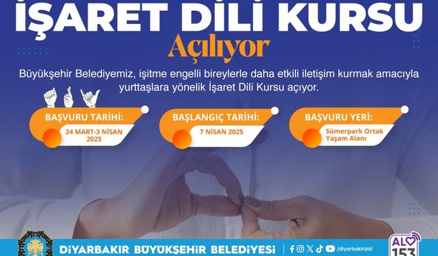 Diyarbakır’da işaret dili kursu