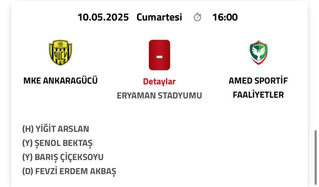 Kritik maça, Amedspor gol atınca 'üzülen hakem' atandı