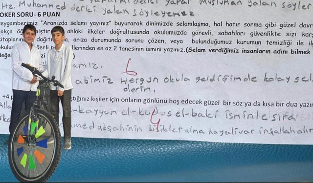 Diyarbakır’da, sınav kağıdına yazılan dilek yerine getirdi