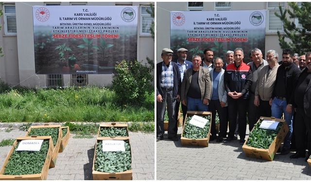 Kars'ta sebze fidesi dağıtımı