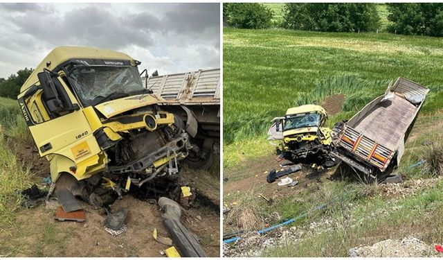 TIR, 15 metreden tarlaya uçtu; 1’i ağır, 3 yaralı