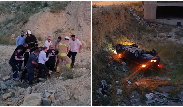 Mardin'de otomobil uçurumdan yuvarlandı