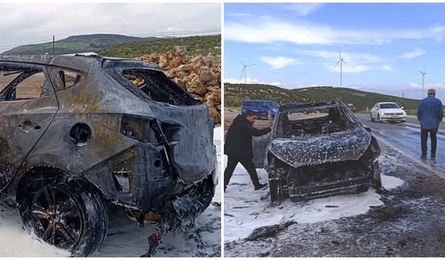 Seyir halindeki otomobil yandı