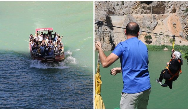 Fırat Nehri’nde zipline ve tekne turu
