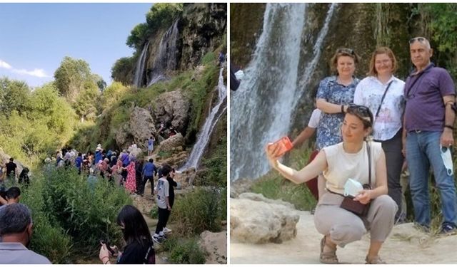 Girlevik Şelalesi'ne ziyaretçi akını