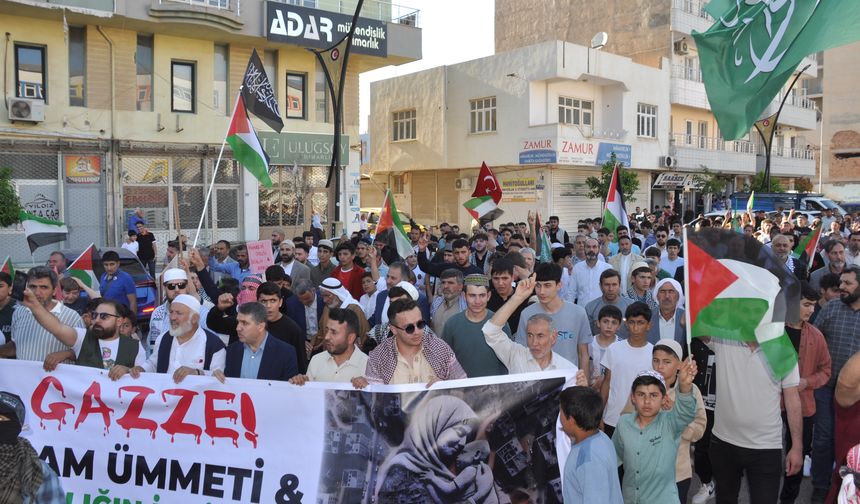 Kızıltepe'de Gazze'ye destek yürüyüşü