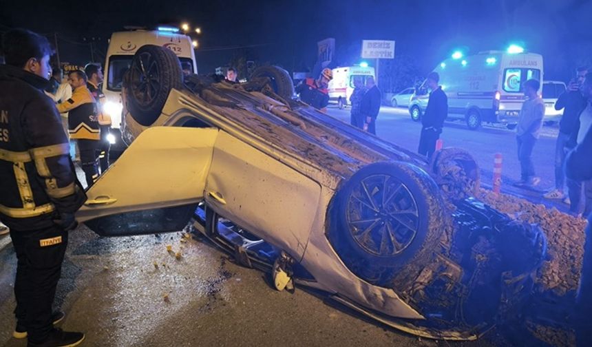 Takla atan otomobilde 1 yaralı