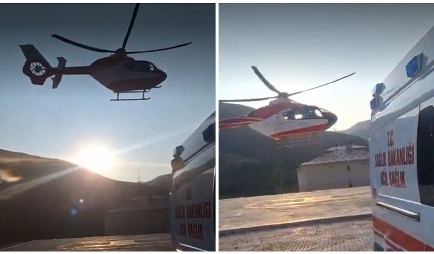 Ambulans helikopter 79 yaşındaki hasta için havalandı