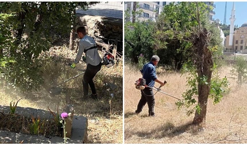 Şırnak'ta bayram öncesi mezarlık temizliği